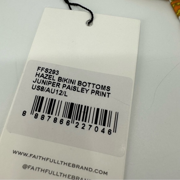 Faithfull The Brand Hazel Bikini Bottoms Juniper Paisley Print Size US 8 Large - Picture 7 of 9